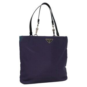PRADA Hand Bag Nylon Purple Auth EC346